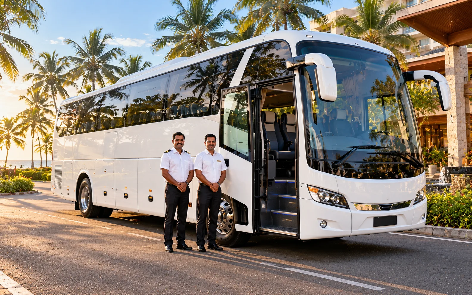 Luxury Bus with driver in Sri Lanka