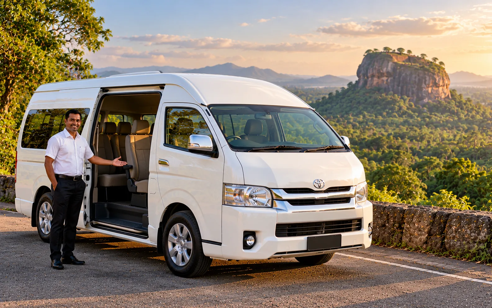 Van with driver in Sri Lanka